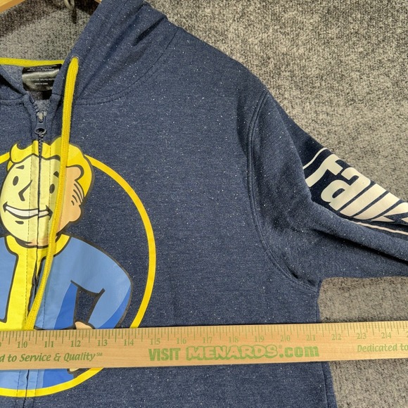 Bethesda Fallout 4 Vault 111 Hoodie Mens XL Blue Full Zip Fleece 2016 Video Game - Picture 6 of 9